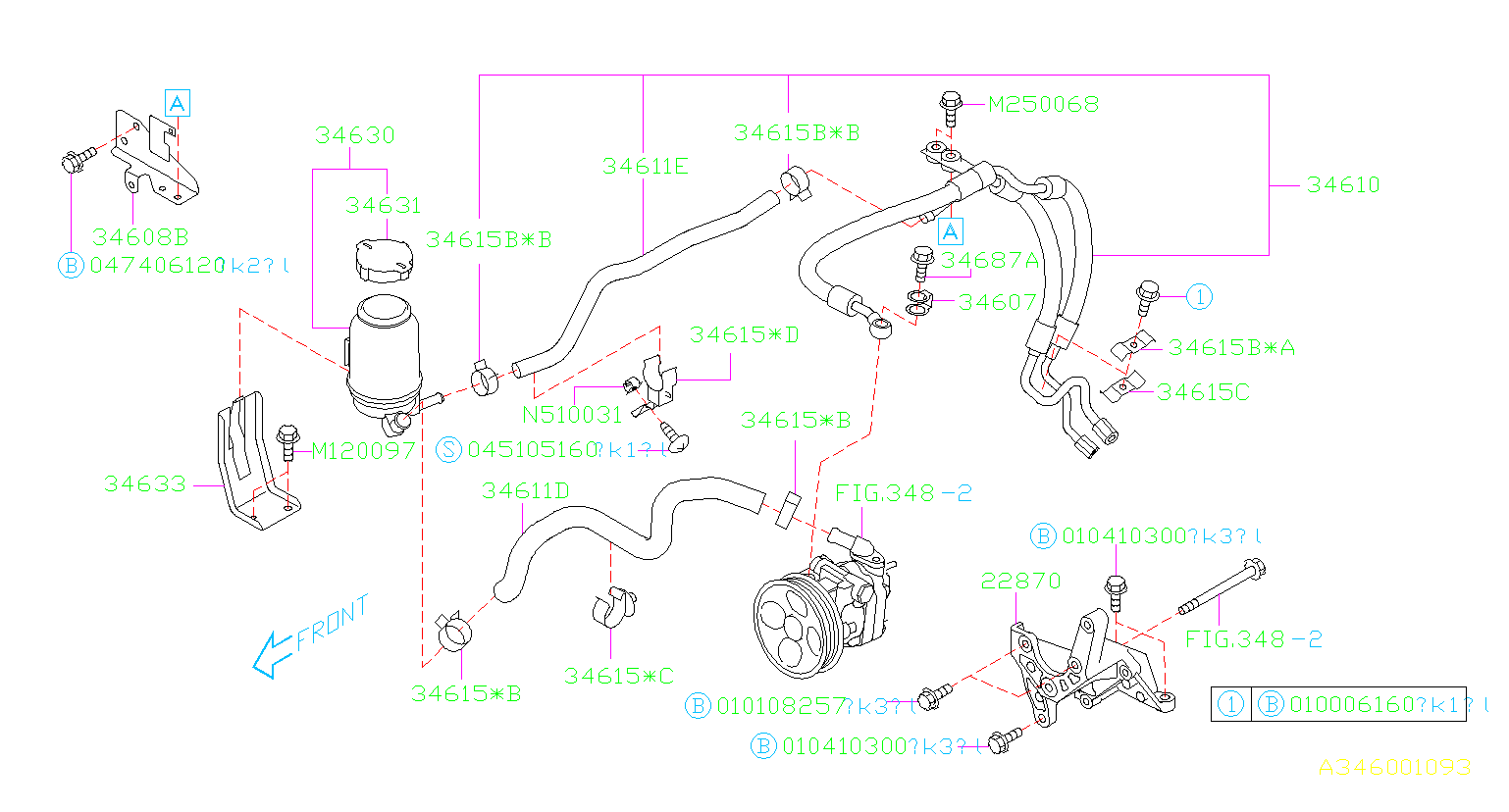 2005 Subaru Legacy Power Steering Pump Reservoir Bracket ...